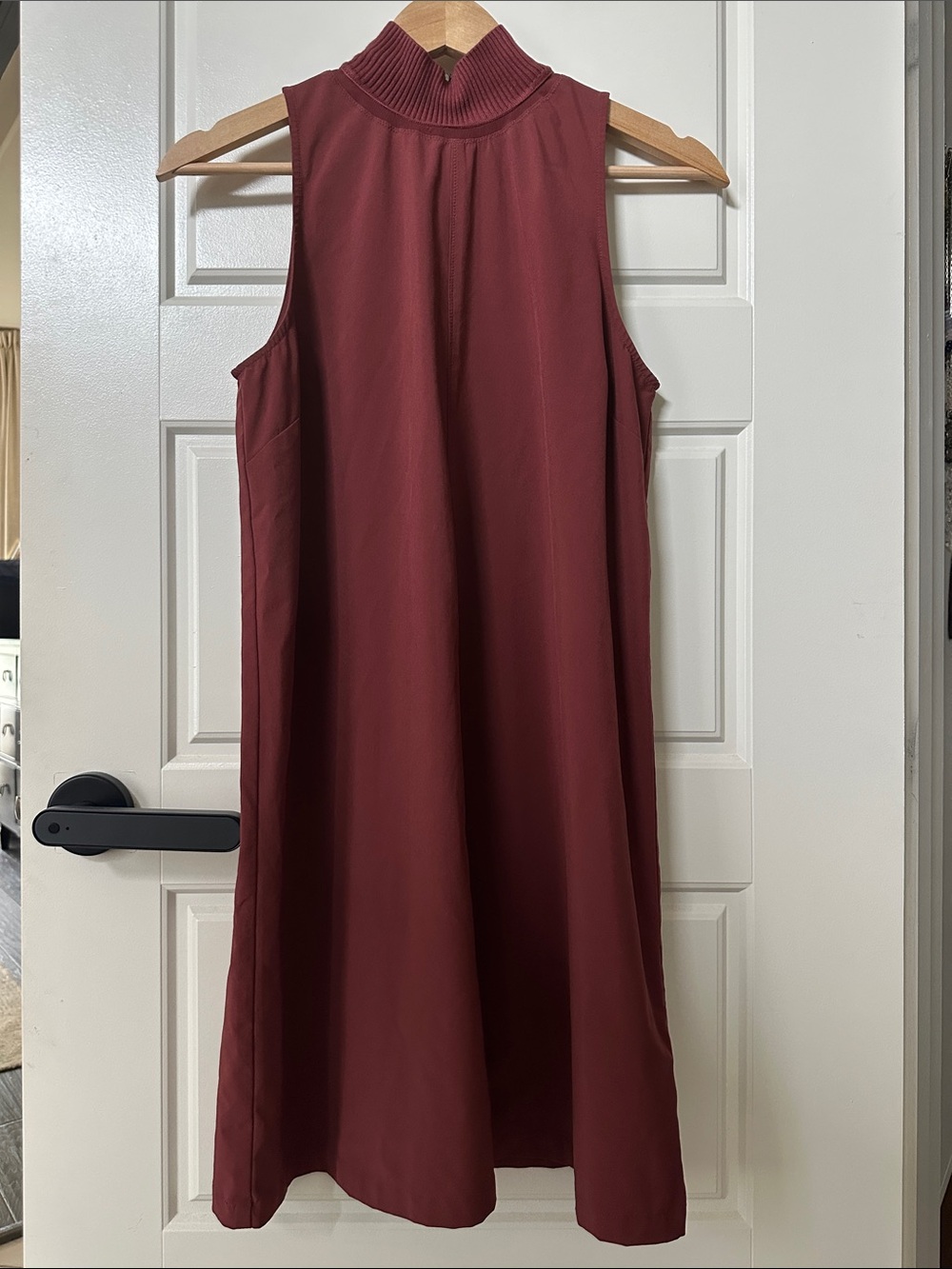 Athleta Sleeveless Mock Neck A-Line Dress - Burgundy XS